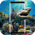 Logo of 3D Shark in the Live Wallpaper android Application 